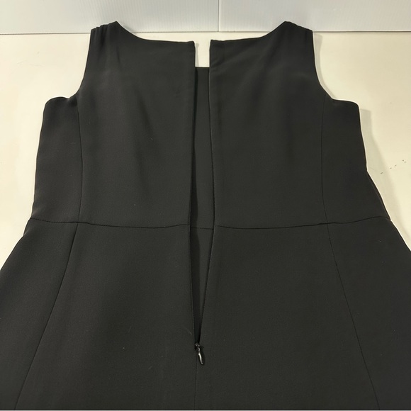 Ann Taylor Sz 6 Black 100% Silk Flounce Hem Sleeveless Midi Dress Luxury Lined - Picture 6 of 13